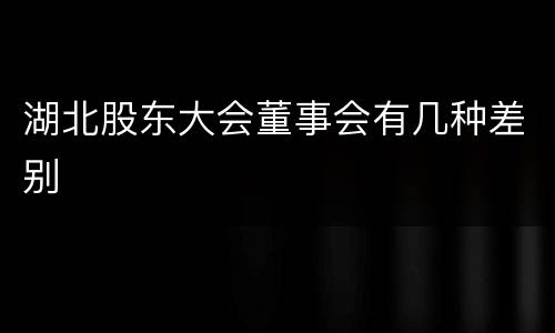 湖北股东大会董事会有几种差别