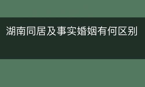 湖南同居及事实婚姻有何区别