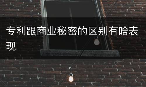 专利跟商业秘密的区别有啥表现