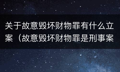 关于故意毁坏财物罪有什么立案（故意毁坏财物罪是刑事案件吗）