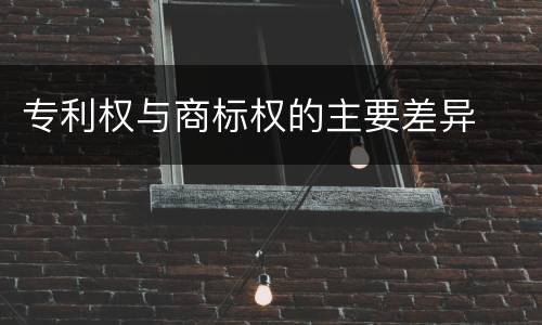 专利权与商标权的主要差异