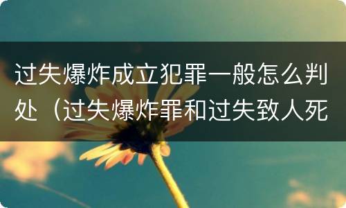 过失爆炸成立犯罪一般怎么判处（过失爆炸罪和过失致人死亡罪）