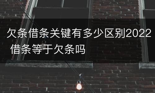 欠条借条关键有多少区别2022 借条等于欠条吗