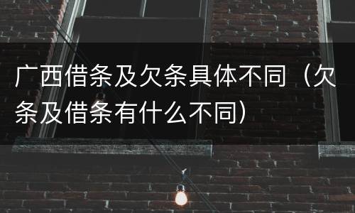 广西借条及欠条具体不同（欠条及借条有什么不同）