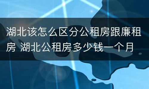 湖北该怎么区分公租房跟廉租房 湖北公租房多少钱一个月