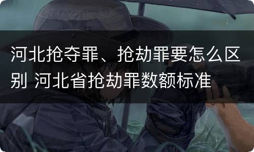 河北抢夺罪、抢劫罪要怎么区别 河北省抢劫罪数额标准