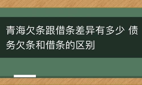 青海欠条跟借条差异有多少 债务欠条和借条的区别