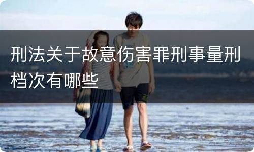 刑法关于故意伤害罪刑事量刑档次有哪些