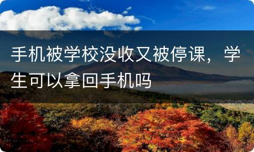 手机被学校没收又被停课，学生可以拿回手机吗