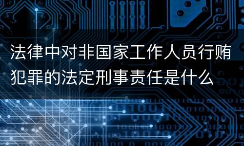 法律中对非国家工作人员行贿犯罪的法定刑事责任是什么