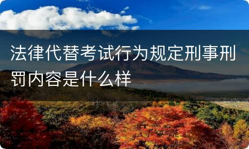 法律代替考试行为规定刑事刑罚内容是什么样