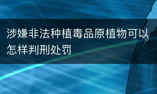 涉嫌非法种植毒品原植物可以怎样判刑处罚