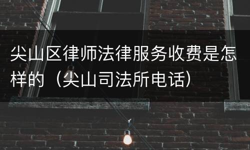 尖山区律师法律服务收费是怎样的（尖山司法所电话）