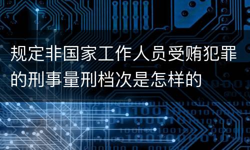 规定非国家工作人员受贿犯罪的刑事量刑档次是怎样的