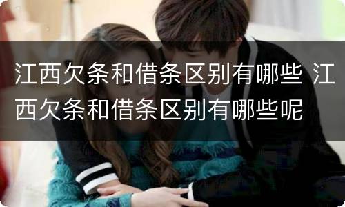 江西欠条和借条区别有哪些 江西欠条和借条区别有哪些呢