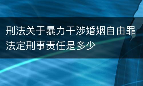 刑法关于暴力干涉婚姻自由罪法定刑事责任是多少