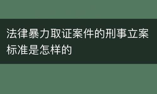 法律暴力取证案件的刑事立案标准是怎样的