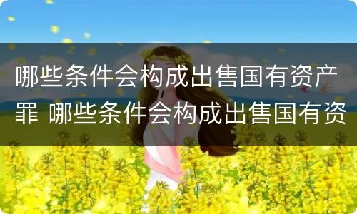 哪些条件会构成出售国有资产罪 哪些条件会构成出售国有资产罪名