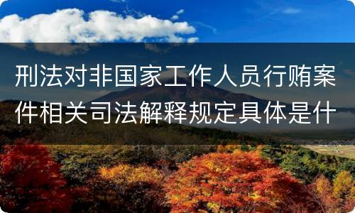 刑法对非国家工作人员行贿案件相关司法解释规定具体是什么重要内容