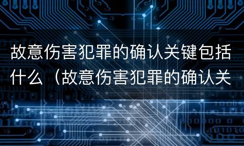 故意伤害犯罪的确认关键包括什么（故意伤害犯罪的确认关键包括什么意思）