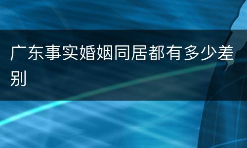 广东事实婚姻同居都有多少差别