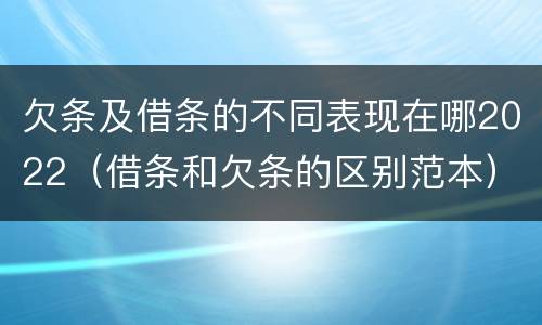 欠条及借条的不同表现在哪2022（借条和欠条的区别范本）