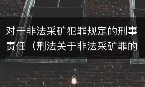 对于非法采矿犯罪规定的刑事责任（刑法关于非法采矿罪的规定）