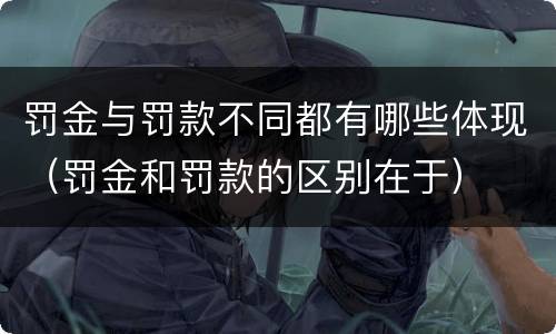 罚金与罚款不同都有哪些体现（罚金和罚款的区别在于）