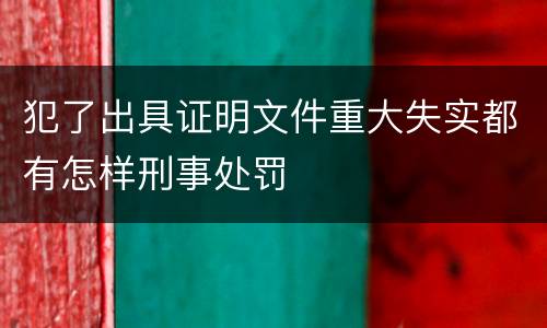 犯了出具证明文件重大失实都有怎样刑事处罚