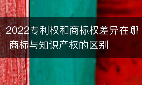 2022专利权和商标权差异在哪 商标与知识产权的区别
