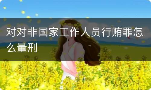 对对非国家工作人员行贿罪怎么量刑