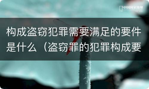 构成盗窃犯罪需要满足的要件是什么（盗窃罪的犯罪构成要件是什么）
