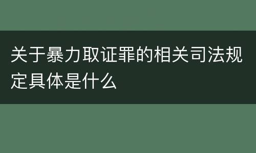 关于暴力取证罪的相关司法规定具体是什么