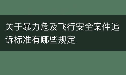 关于暴力危及飞行安全案件追诉标准有哪些规定