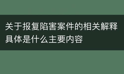 关于报复陷害案件的相关解释具体是什么主要内容