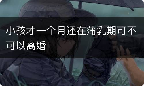 小孩才一个月还在蒲乳期可不可以离婚