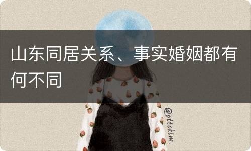 山东同居关系、事实婚姻都有何不同