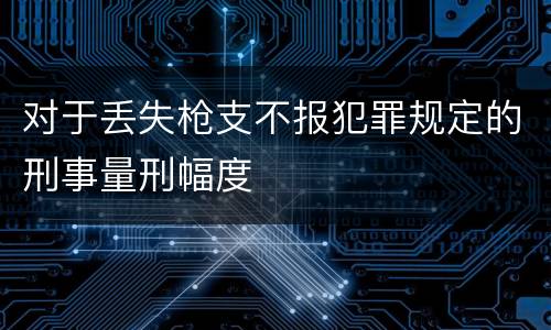 对于丢失枪支不报犯罪规定的刑事量刑幅度