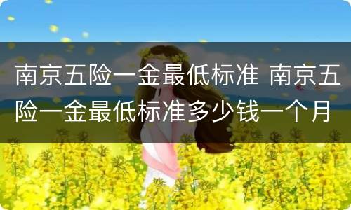 南京五险一金最低标准 南京五险一金最低标准多少钱一个月