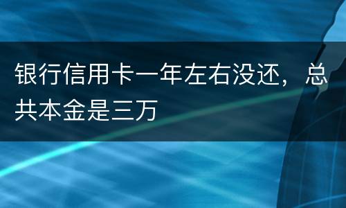 银行信用卡一年左右没还，总共本金是三万