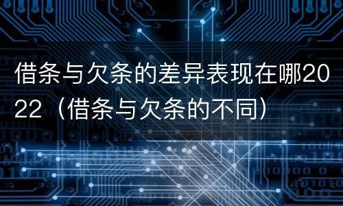 借条与欠条的差异表现在哪2022（借条与欠条的不同）