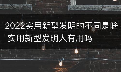 2022实用新型发明的不同是啥 实用新型发明人有用吗
