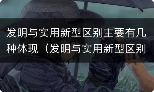发明与实用新型区别主要有几种体现（发明与实用新型区别主要有几种体现方式）