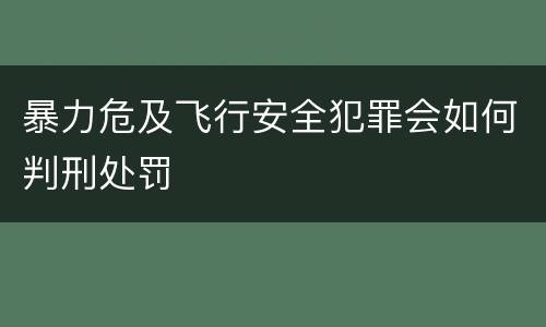 暴力危及飞行安全犯罪会如何判刑处罚