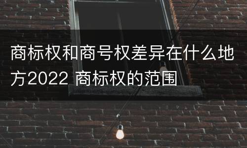 商标权和商号权差异在什么地方2022 商标权的范围