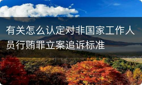 有关怎么认定对非国家工作人员行贿罪立案追诉标准