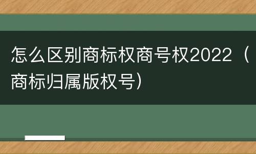 怎么区别商标权商号权2022（商标归属版权号）