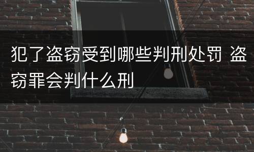犯了盗窃受到哪些判刑处罚 盗窃罪会判什么刑