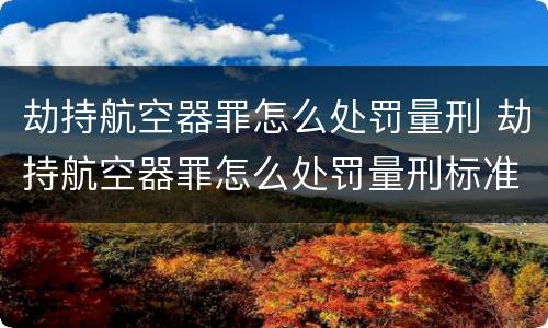 劫持航空器罪怎么处罚量刑 劫持航空器罪怎么处罚量刑标准