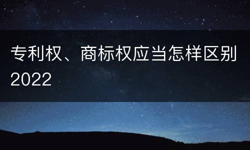 专利权、商标权应当怎样区别2022